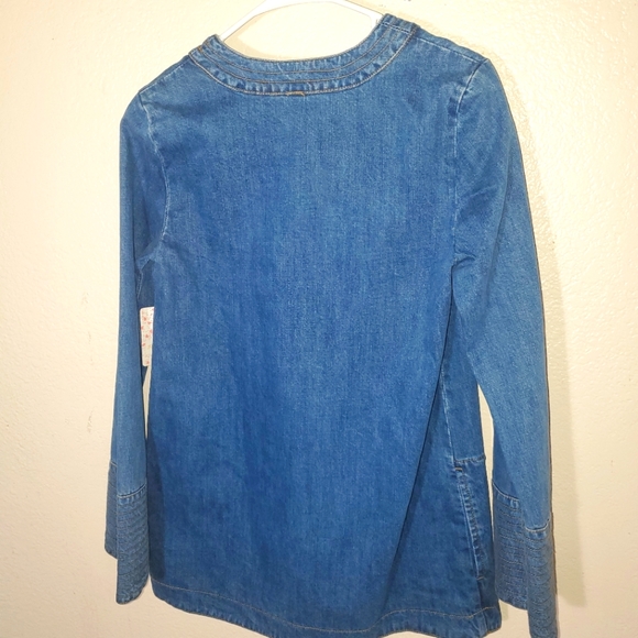 Free People Denim Tunic/ Dress long sleeve side pockets Sz S NWT - Picture 7 of 12
